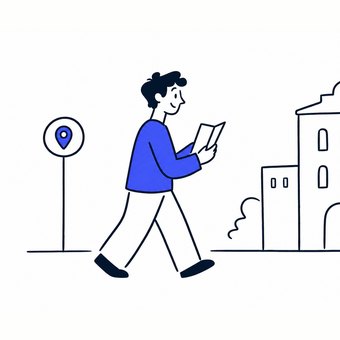 Voyageur explorant la ville sans bagages